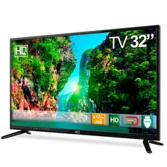 TV LED 32" HQ HQTV32 Resolução HD com Conversor Digital 3 HDMI 2 USB Recepção Digital