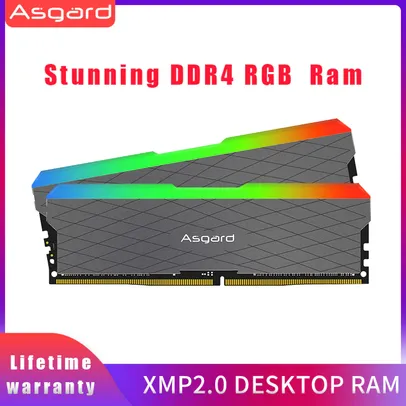 [CONTAS NOVAS] Memória RAM Asgard RGB DDR4 3200MHz 2x8GB CL16 | R$396