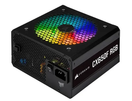 Fonte Gamer para PC Corsair CX650F, 650W, RGB, ATX, 80 Plus Bronze, Modular, Preto - CP-9020217-NA