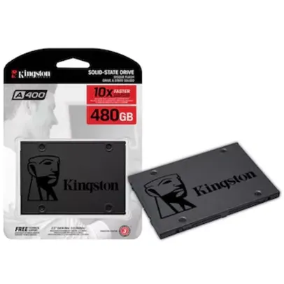 SSD Kingston 2.5" 480GB A400 SATA III Leitura: 500MBs / Gravação: 450MBs - SA400S37/480G