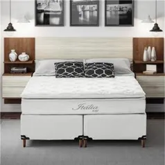 Cama Box Queen Size Umaflex Itália com Pillow Top e Molas Ensacadas 69x158x198 cm – Branco | R$1.163