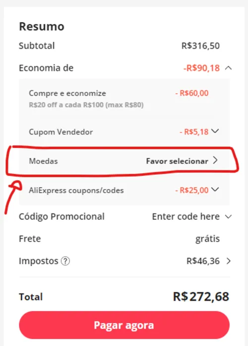 Imagem na descrição da promoção