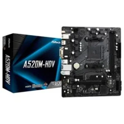 Placa Mãe ASRock A520M-HDV, AMD AM4, Micro ATX, DDR4 - 90-MXBE50-A0UAYZ | R$321