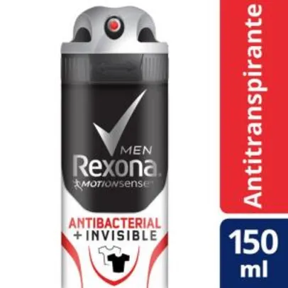 Desodorante Antitranspirante Rexona Antibacterial + Invisible Masculino - R$6