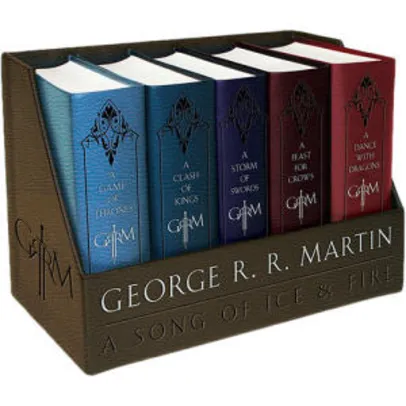 Livro - A Game of Thrones: A Song of Ice & Fire Box Set [leather-cloth-bound] - R$ 122,29 no boleto/frete grátis