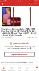 Smartphone Samsung Galaxy A20s 32GB | R$ 999