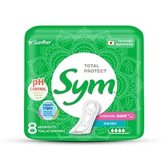 (R$2,28 REC+Super) Absorvente Externo Sym Total Protect Cobertura Suave sem Abas 8 unidades