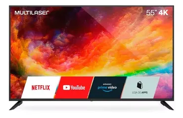 Smart Tv Multilaser 55 4k Hdr Dled Wi-fi Usb Hdmi Linux- Tl025m