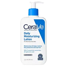 CeraVe Loção hidratante diária para pele seca | Loção corporal e hidratante facial com ácido hialurônico e ceramidas | 30 ml