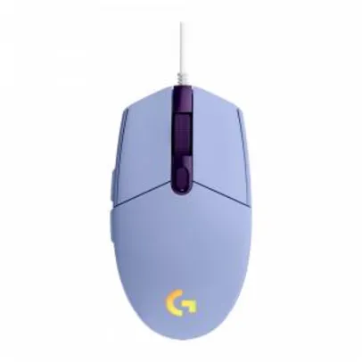 Mouse Gamer RGB Logitech G203 Lightsync - Lilás R$119