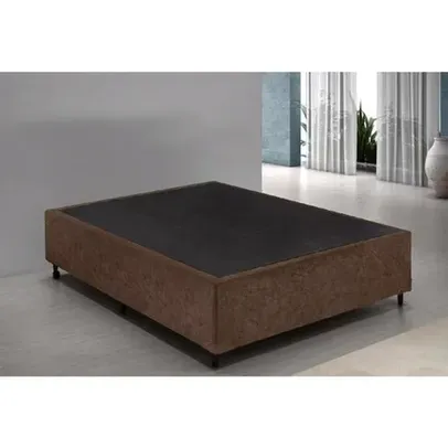 Base Cama Box Casal Suede 138x188 Marrom