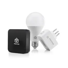 Kit Casa Conectada Positivo com Smart Controle Universal, Smart Lâmpada Wi-Fi e Smart Plug Wi-Fi - 3 Peças