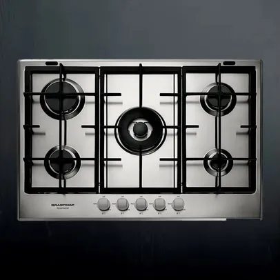 (R$1661) Cooktop 5 bocas Brastemp Gourmand Inox BDK75DR - 220v