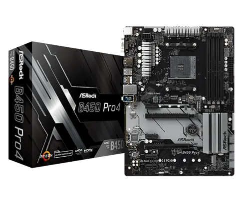 Placa Mãe ASRock, AMD AM4B450M Pro4-F R2.0