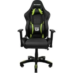 Cadeira Gamer MX12 Giratoria Preto/Verde - Mymax