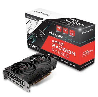 Placa de Vídeo Sapphire Pulse AMD Radeon RX 6600 Gaming, 8GB GDDR6, HDMI - 11310-01-20G