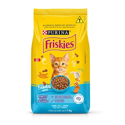 Ração Friskies para Gatos Filhotes Sabor Frango Leite e Cenoura - 1kg Purina para Todas de raça Todas as fases - Sabor Frango