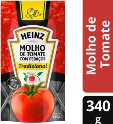 [L6P5 C.Ouro] Molho de Tomate Heinz | Tradicional | 340g | R$1,46