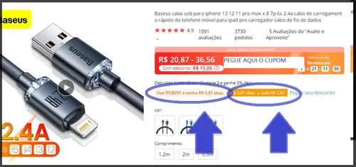 Imagem na descrição da promoção