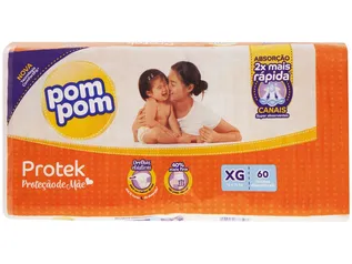 Fralda Pom Pom Proteção de Mãe Protek Tam. M - 4 a 9kg 86 Unidades