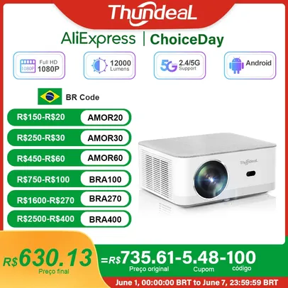 [Armazém BR/SEM TAXA/Moedas] Projetor TD92Pro Full HD 1920x1080p, com Android, Espelhamento de Tela, Wi-Fi, roda 4k, 6500 Lumens