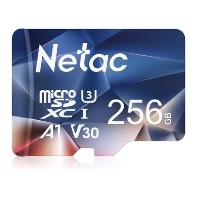 Cartão De Memoria MicroSD Netac 256GB C10 U3 V30 + Adaptador SD