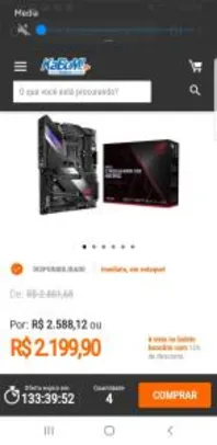 Placa-Mãe Asus ROG Crosshair VIII Hero, AMD AM4, ATX, DDR4 - R$2200