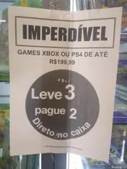 [Lojas Americanas Shopping Vitória] Jogos PS4 e XBOX: leve 3 pague 2