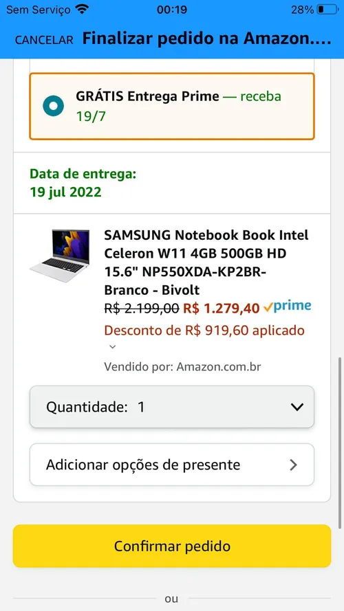 Imagem na descrição da promoção