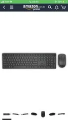 Teclado e Mouse Wireless Dell, KM636, Preto - R$130