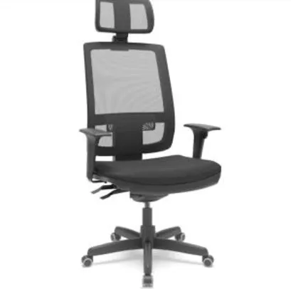 [AME R$615] Cadeira Presidente Brizza Apoio Cabeça Braço 3D assento couro - R$878