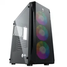 Gabinete Gamer Ninja AERO, RGB, Mid Tower, Vidro Temperado, ATX, Sem Fonte, Com 3 Fans