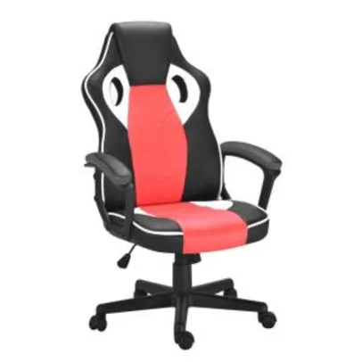 Cadeira de Escritório Presidente Gamer Scifi Preta e Vermelha