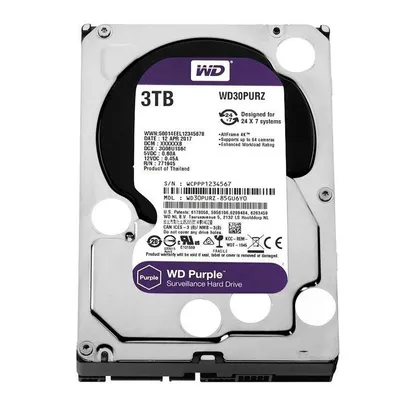 HD WD PURPLE 3TB 3.5" SATA III 6GB/S, WD30PURZ | R$ 615