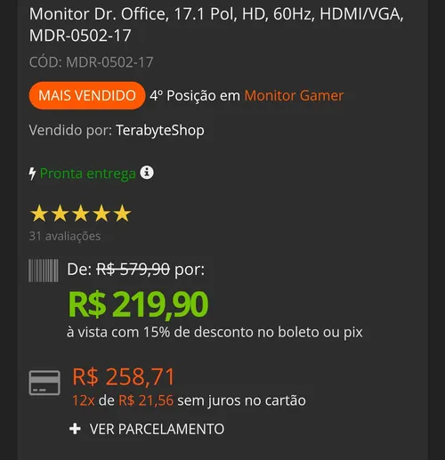 Imagem na descrição da promoção