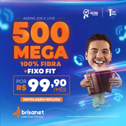 Brisanet | Internet 500 MEGA + Fixo por R$99,90.