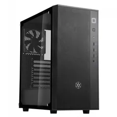 Gabinete Gamer SilverStone Fara R1, Mid Tower, Vidro Temperado, Black, Com 1 Fan, Sem fonte | R$259