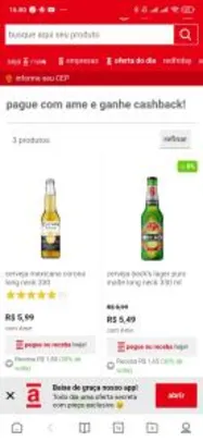 Cervejas Corona e Becks com 30% de cashback