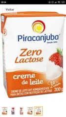 [Prime] Creme de Leite Zero Lactose Piracanjuba 200g [R$1,70 comprando 5 ou mais]