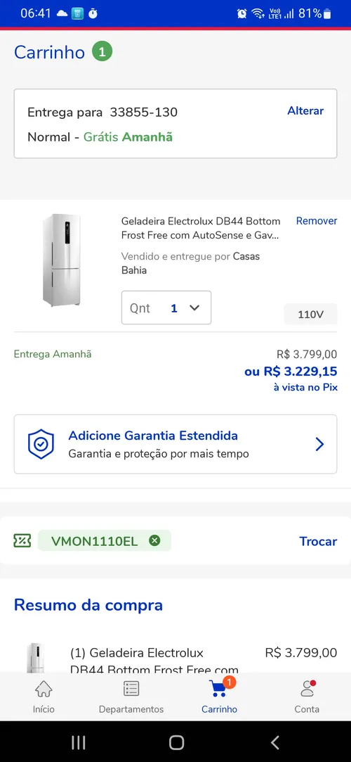 Imagem na descrição da promoção