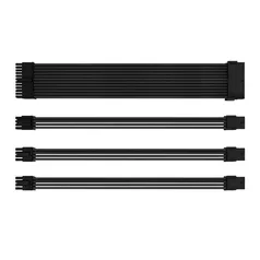 Kit Cabo Sleeved Premium Pichau CS110, 1x 24P, 1x 4+4P, 2x 6+2P, 300mm, Preto, PCH-CS110-BLK