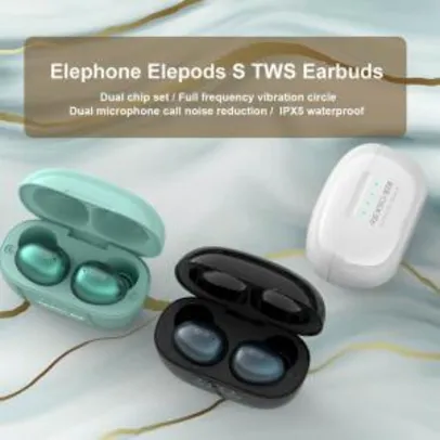 Elephone Elepods S TWS com HiFi, microfone duplo, bluetooth 5.0