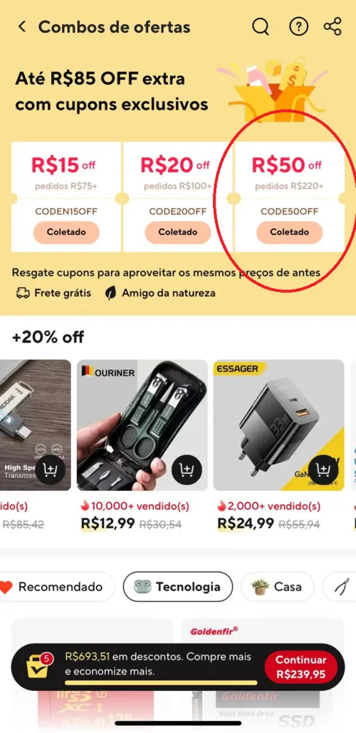 Imagem na descrição da promoção