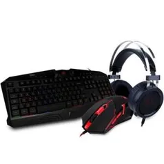 Kit Redragon S112 - T. Harpe RGB + M. Centrophorus + Headset Scylla + Mousepad