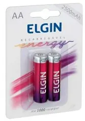 [PRIME] Pilhas Elgin AA Recarregáveis 2500mah 2 unidades | R$27