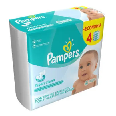 Lenço Umedecido Pampers - 192 Unidades- R$25,92