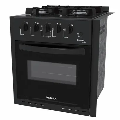 Foto do produto Fogao De Embutir 4 Bocas Venax Picasso Line Preto Fosco Gas Glp