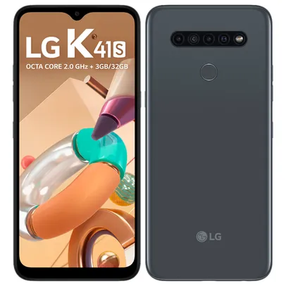 Smartphone LG K41S Titânio 32GB, RAM de 3GB, Tela de 6,55" V- Notch HD