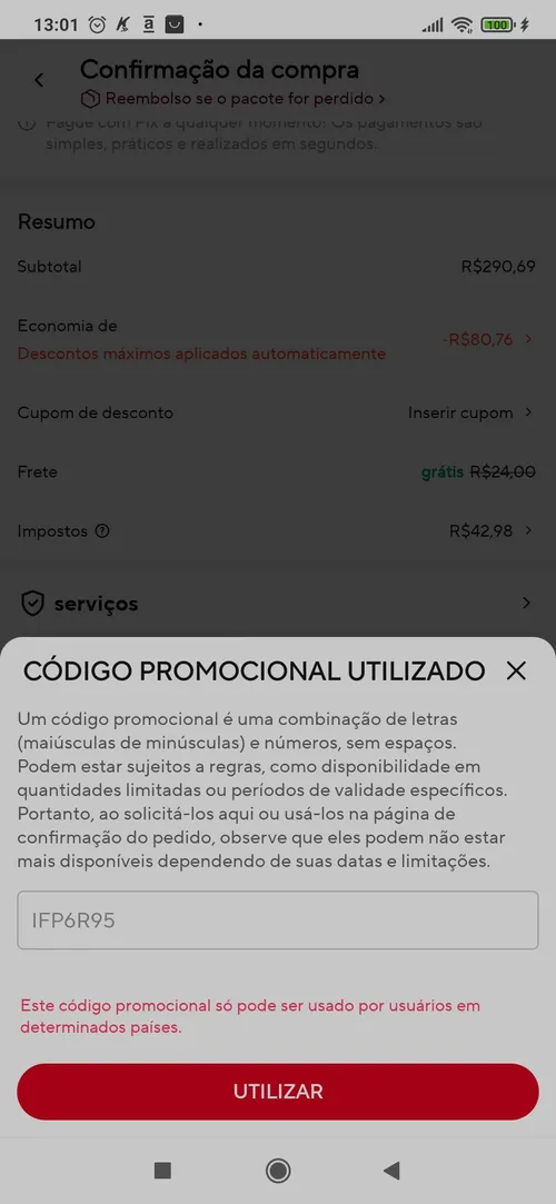 Imagen na descrição da promoção