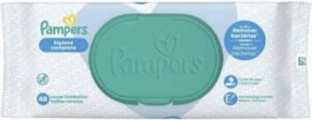 Lenço Umedecido Pampers Higiene Completa - 48 Unidades | R$8